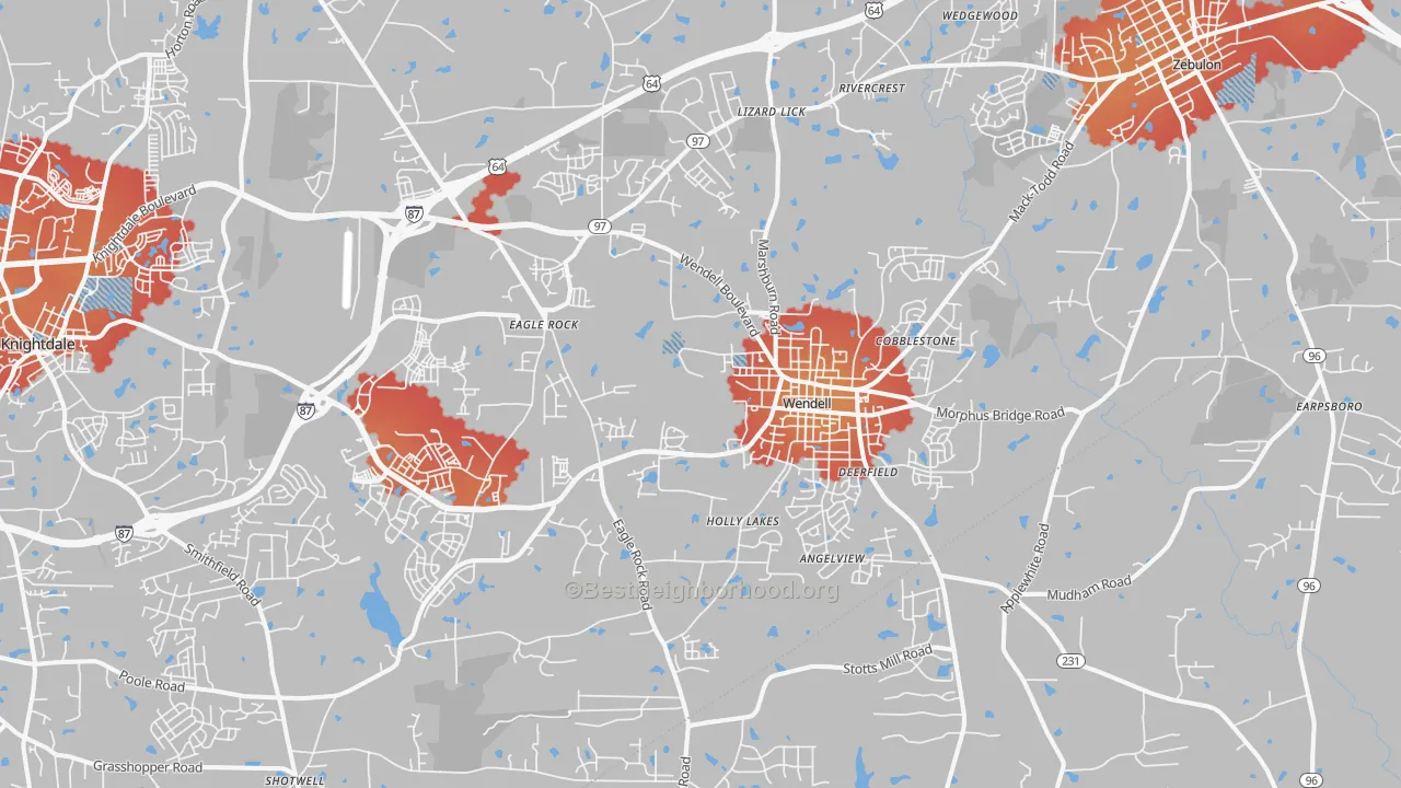 Transit Grade map of 27591, NC
