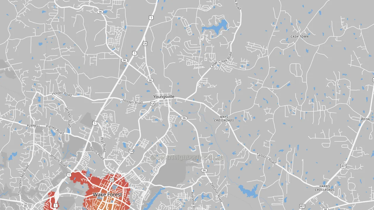 Transit Grade map of 27596, NC