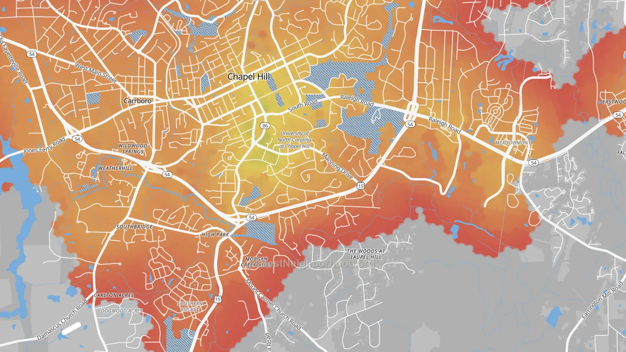 Transit Grade map of 27599, NC