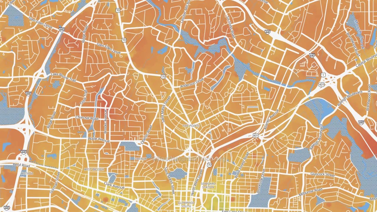 Transit Grade map of 27608, NC
