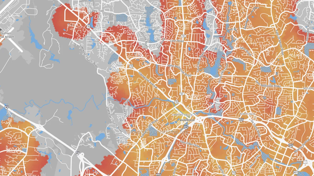 Transit Grade map of 27612, NC