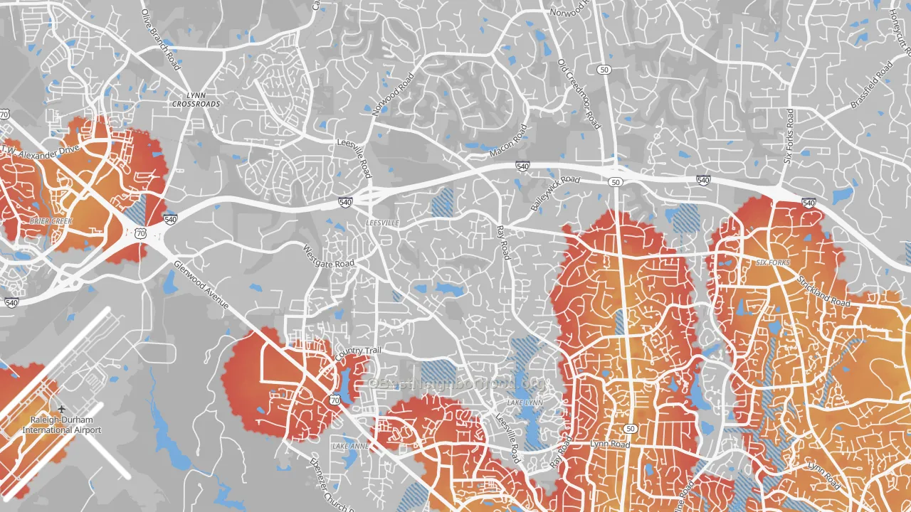 Transit Grade map of 27613, NC