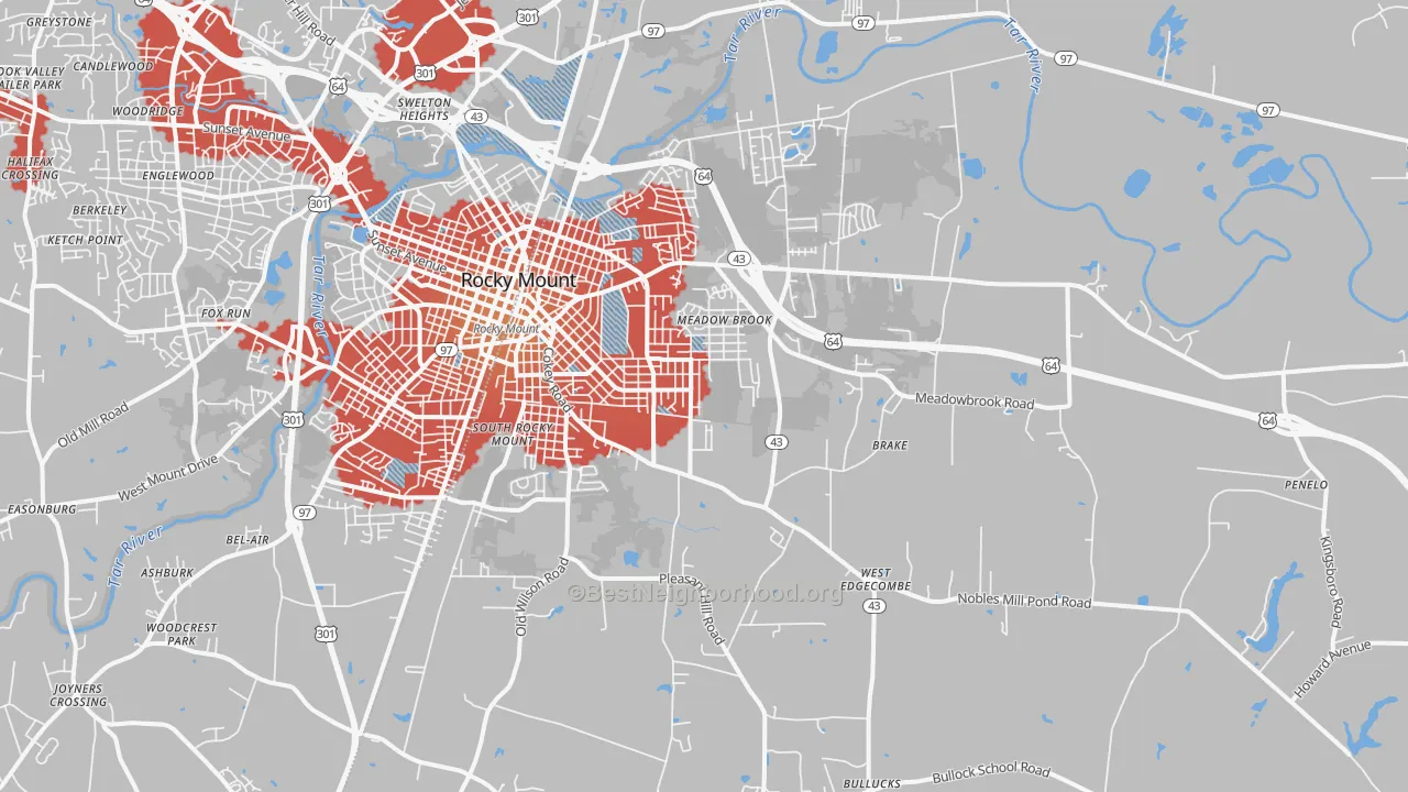 Transit Grade map of 27801, NC