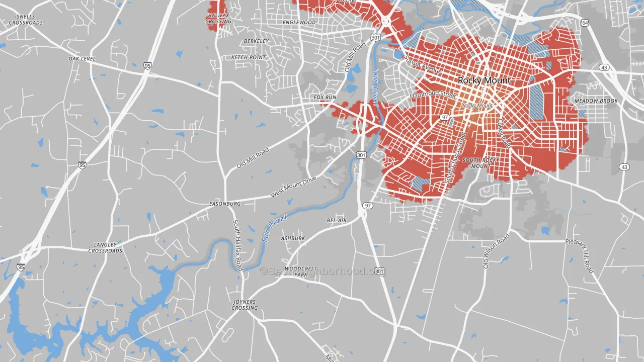 Transit Grade map of 27803, NC