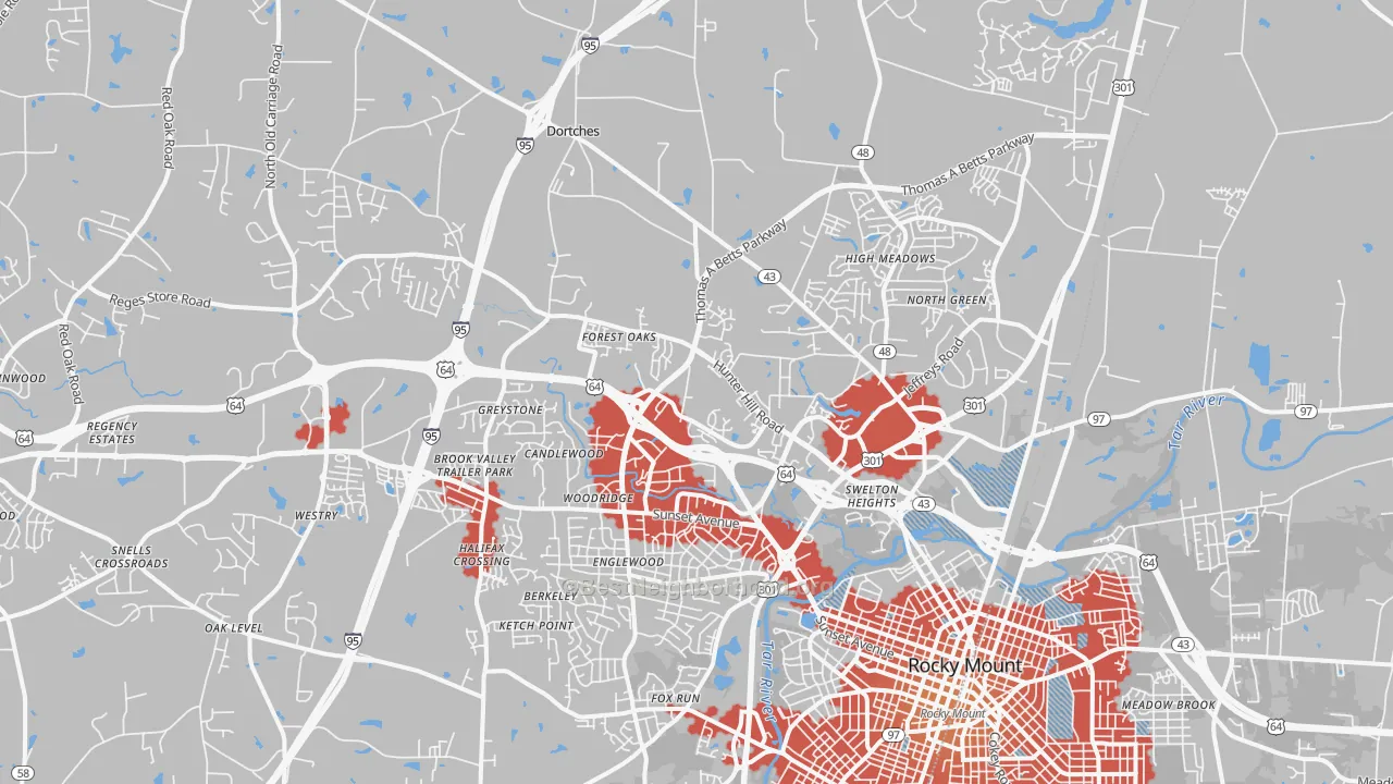 Transit Grade map of 27804, NC
