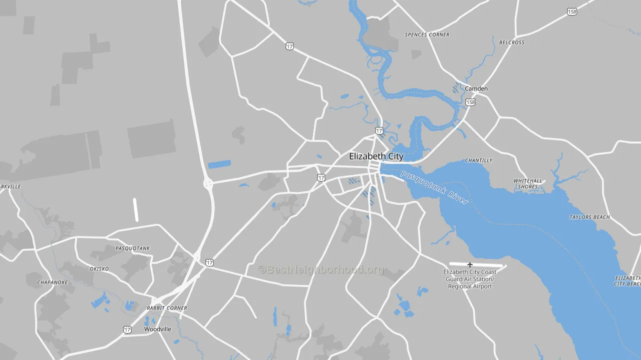 Transit Grade map of 27909, NC
