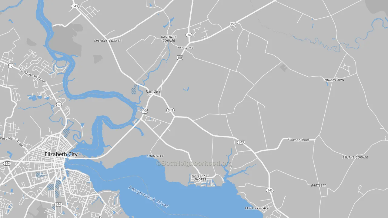Transit Grade map of 27921, NC