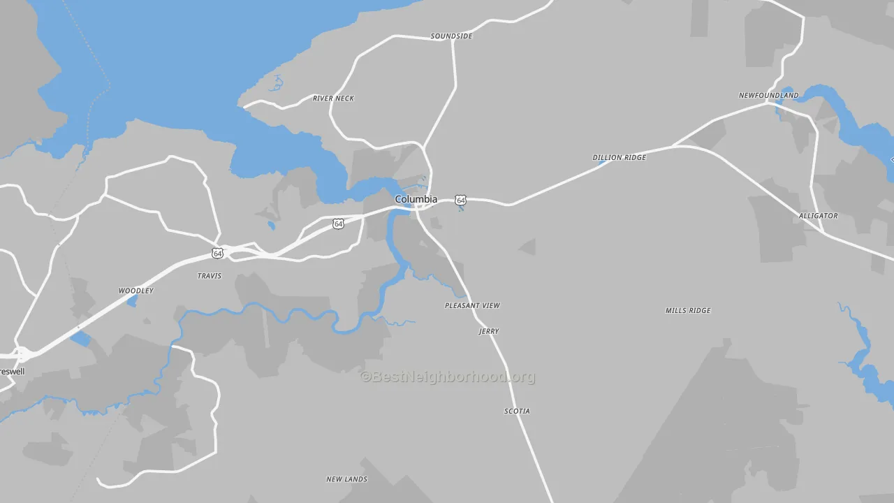 Transit Grade map of 27925, NC