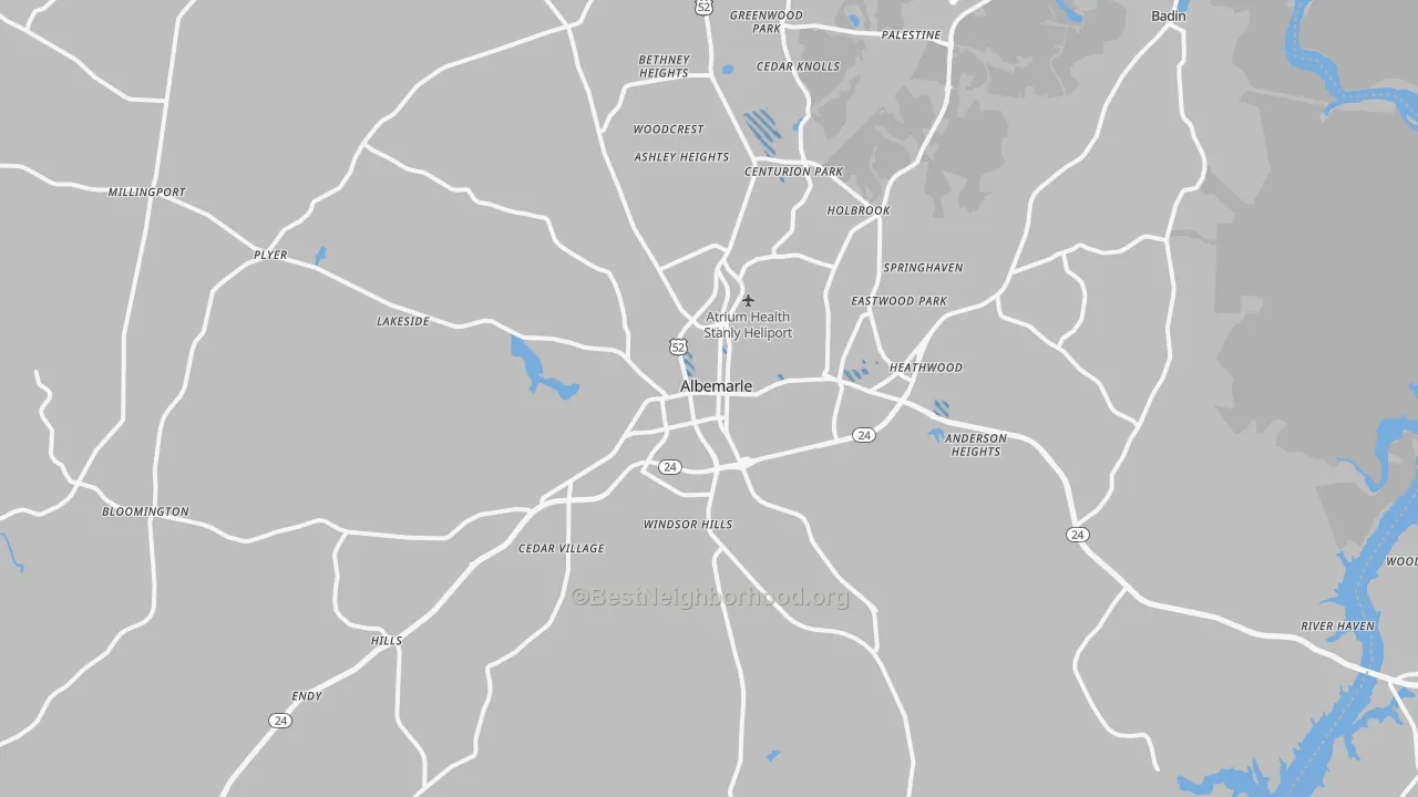 Transit Grade map of 28001, NC