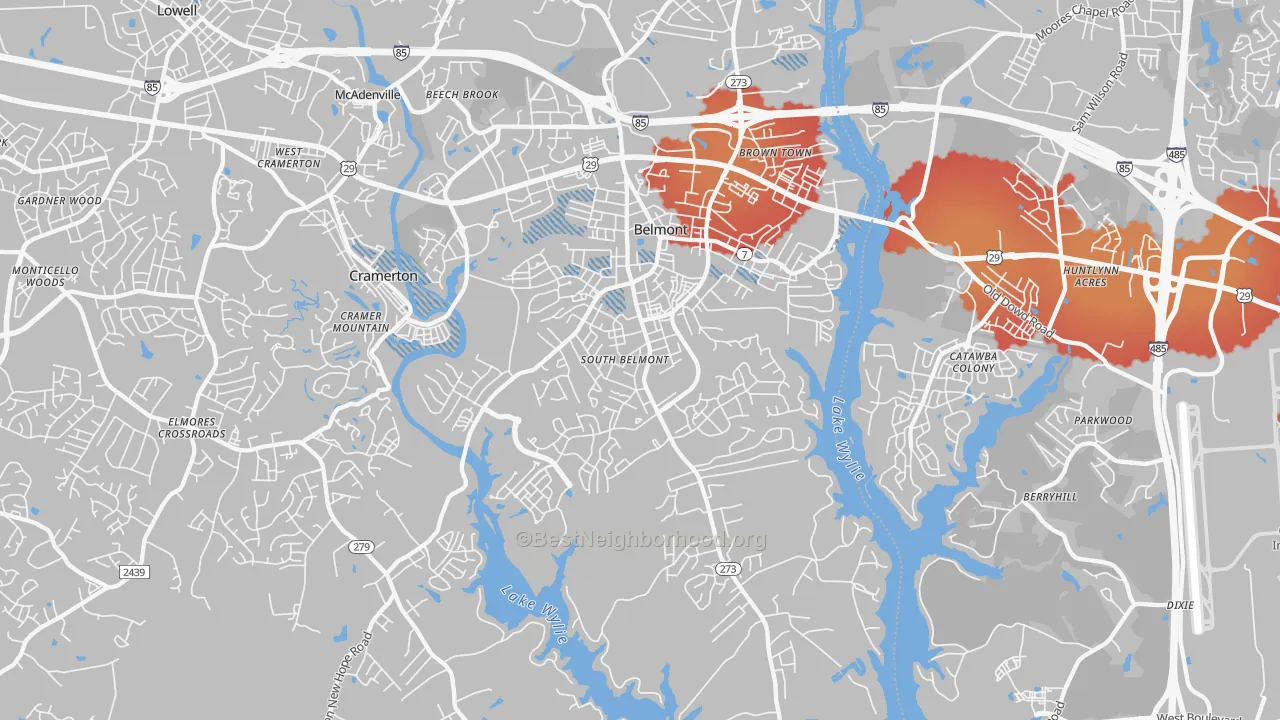 Transit Grade map of 28012, NC