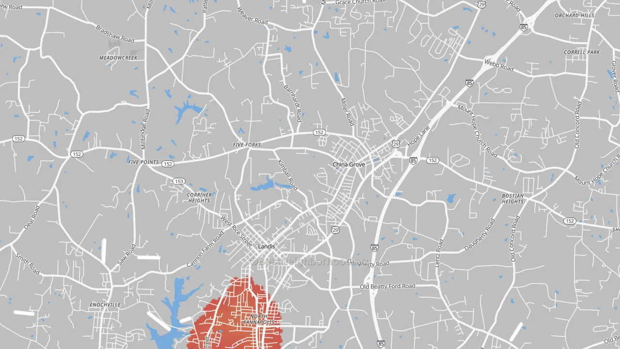 Transit Grade map of 28023, NC