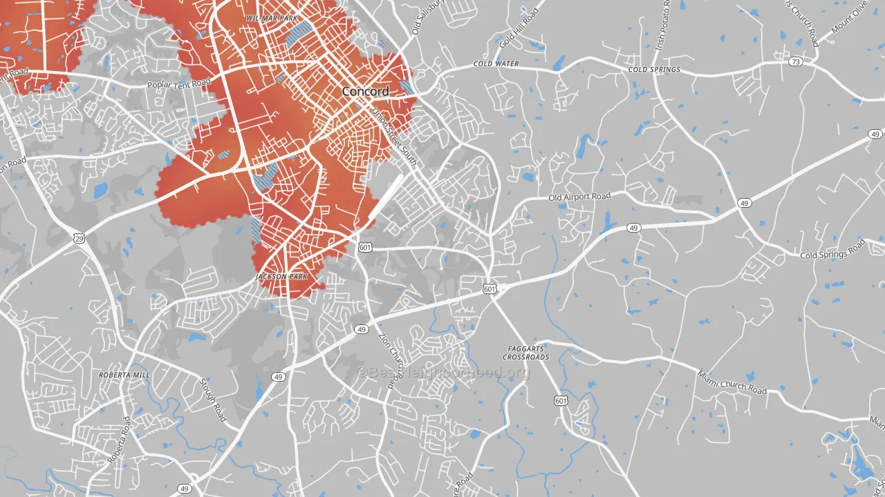 Transit Grade map of 28025, NC