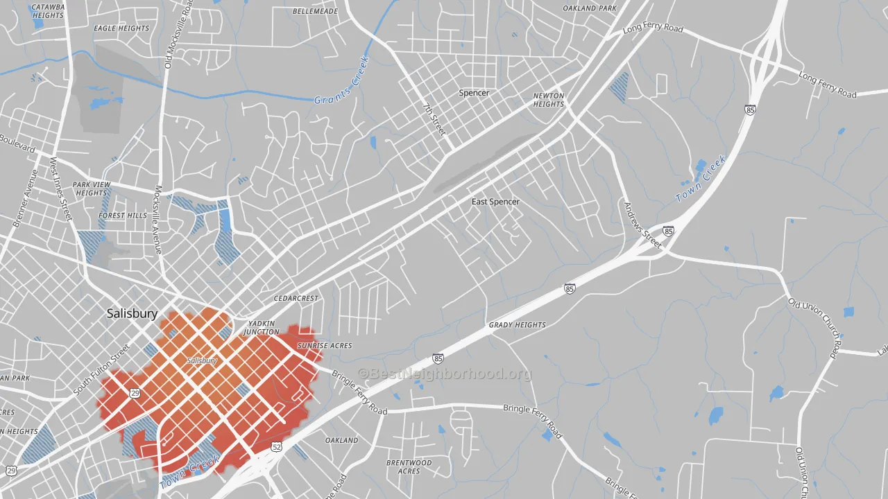 Transit Grade map of 28039, NC
