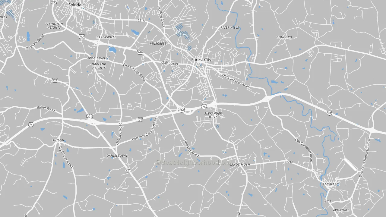 Transit Grade map of 28043, NC