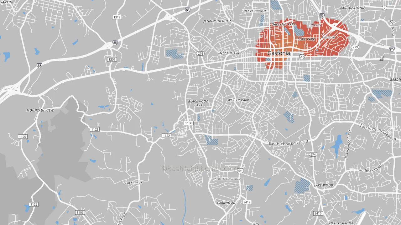 Transit Grade map of 28052, NC