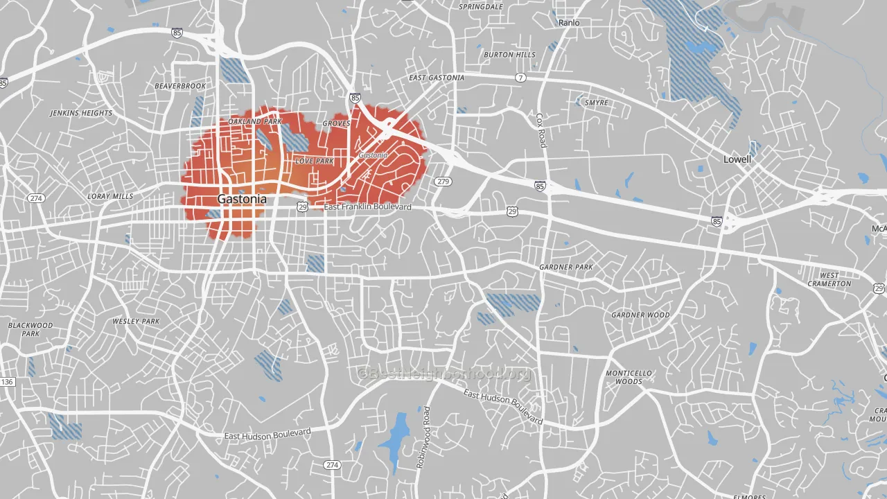 Transit Grade map of 28054, NC