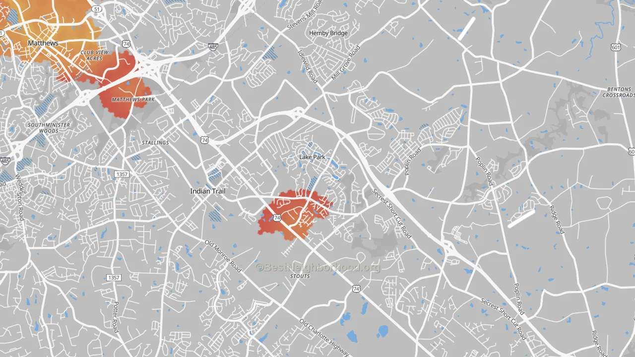 Transit Grade map of 28079, NC