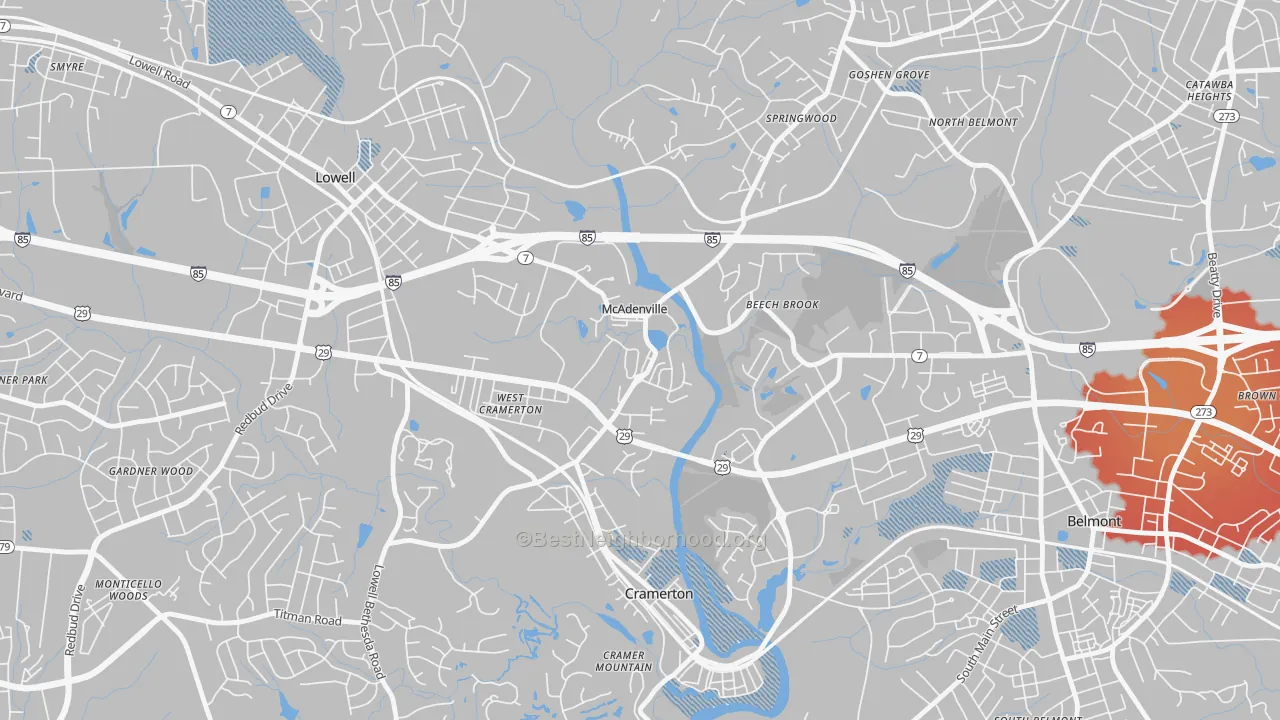 Transit Grade map of 28101, NC