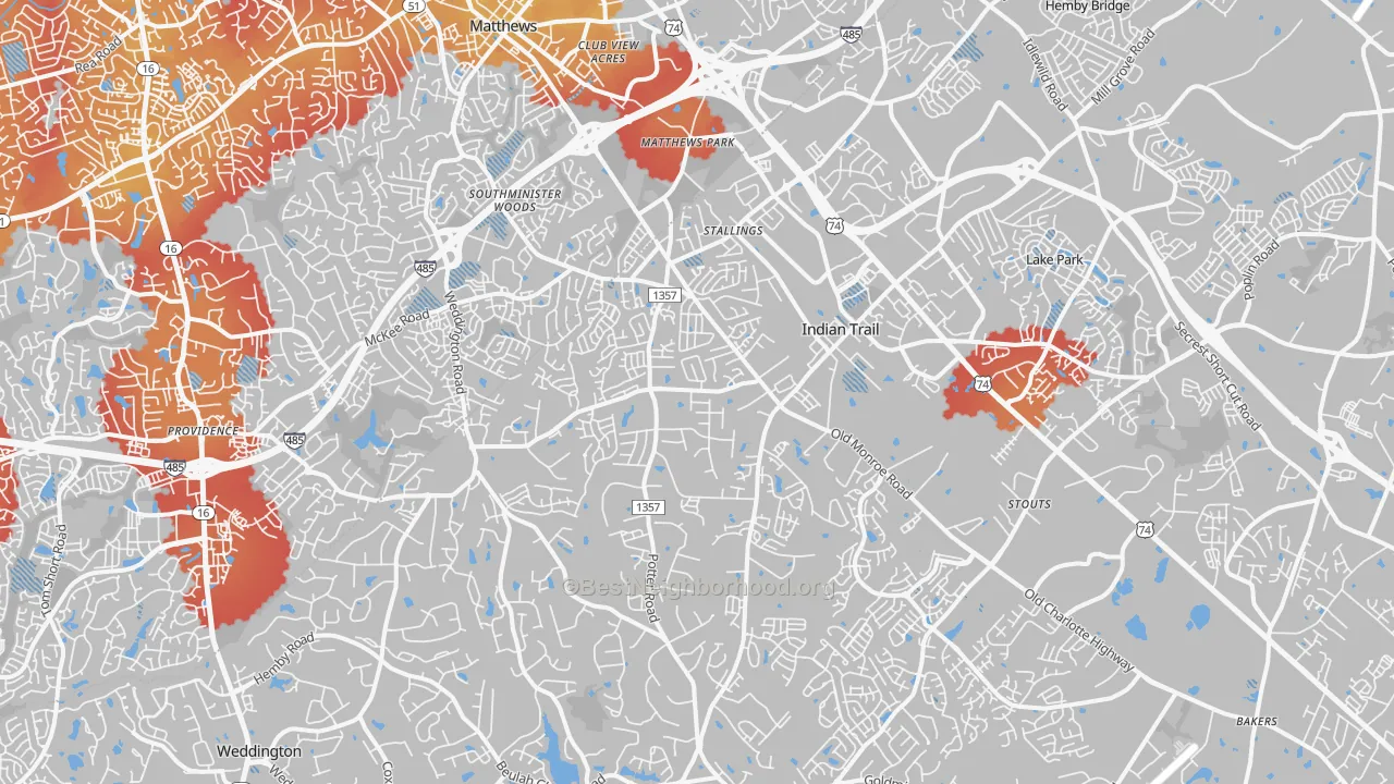 Transit Grade map of 28104, NC