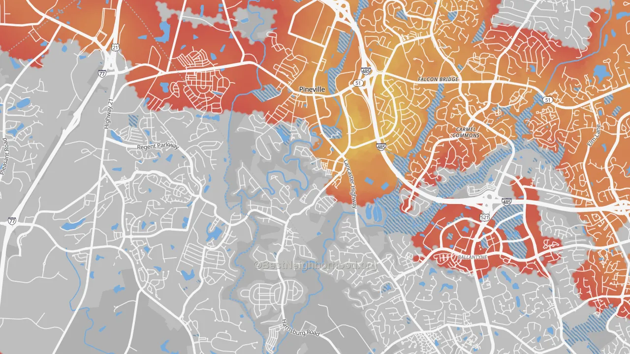 Transit Grade map of 28134, NC