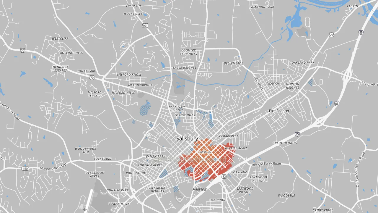 Transit Grade map of 28144, NC