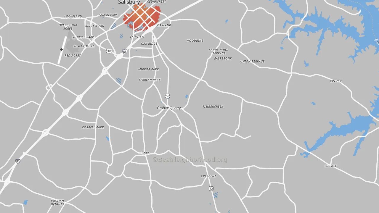Transit Grade map of 28146, NC
