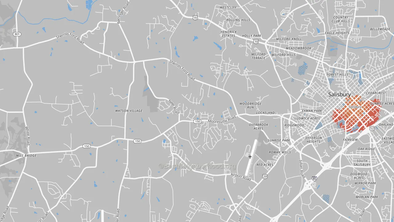 Transit Grade map of 28147, NC
