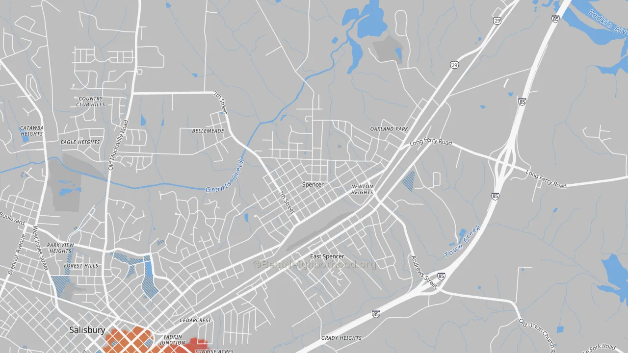 Transit Grade map of 28159, NC