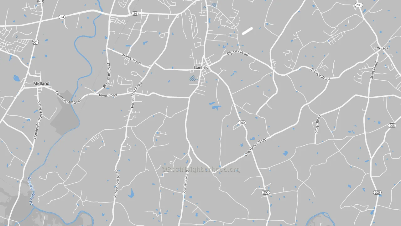 Transit Grade map of 28163, NC