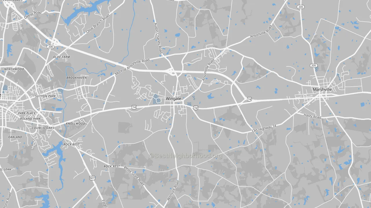 Transit Grade map of 28174, NC