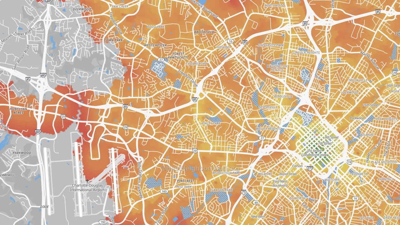 Transit Grade map of 28208, NC