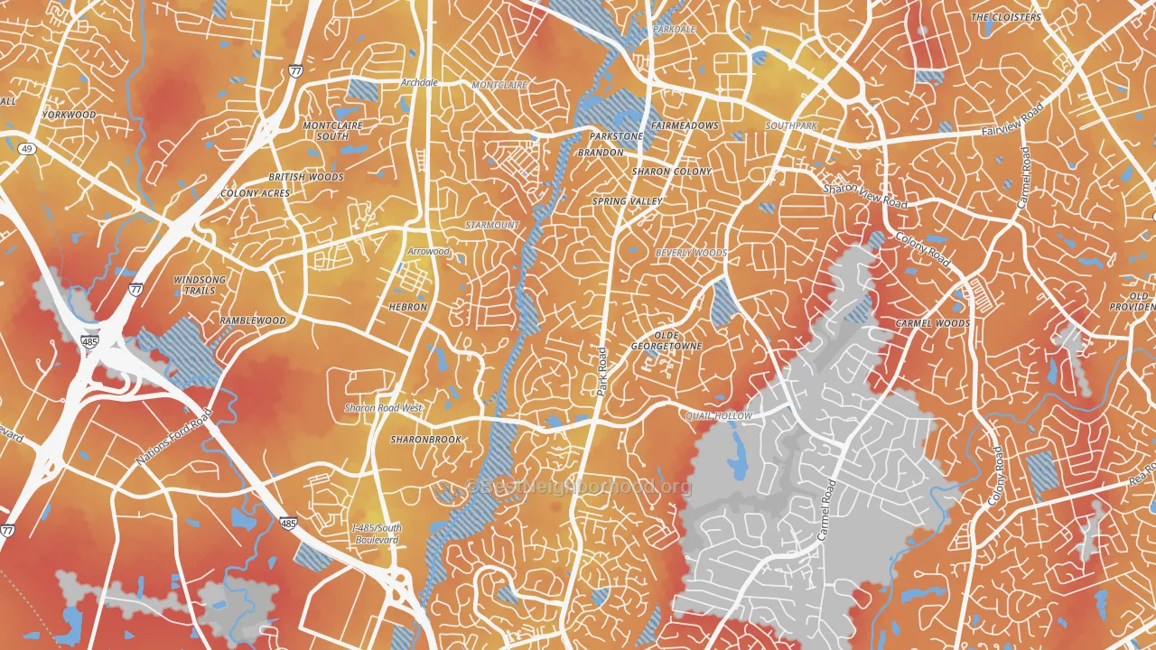 Transit Grade map of 28210, NC