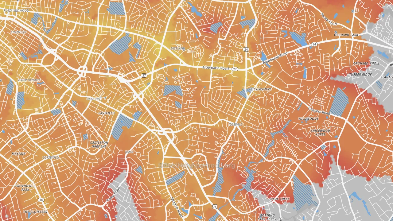 Transit Grade map of 28212, NC