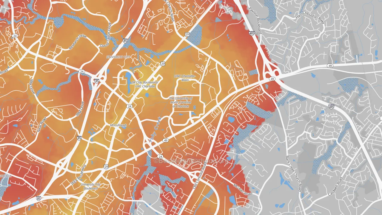 Transit Grade map of 28223, NC