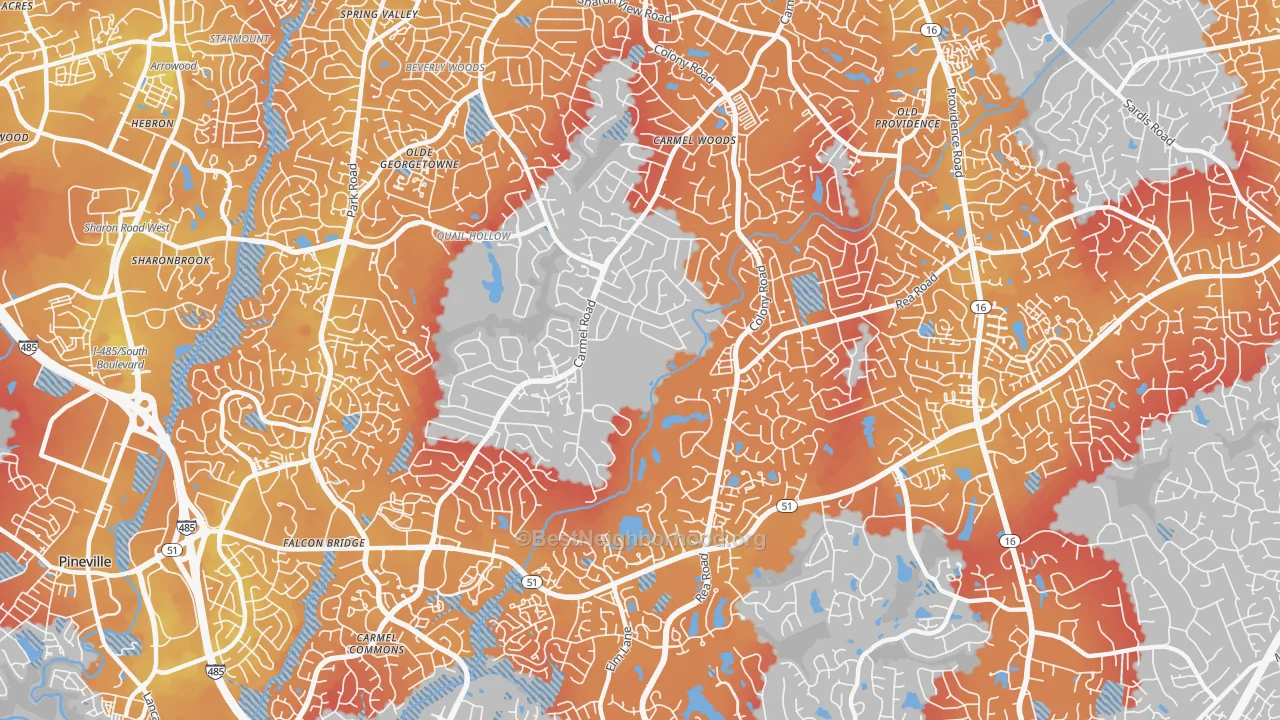 Transit Grade map of 28226, NC