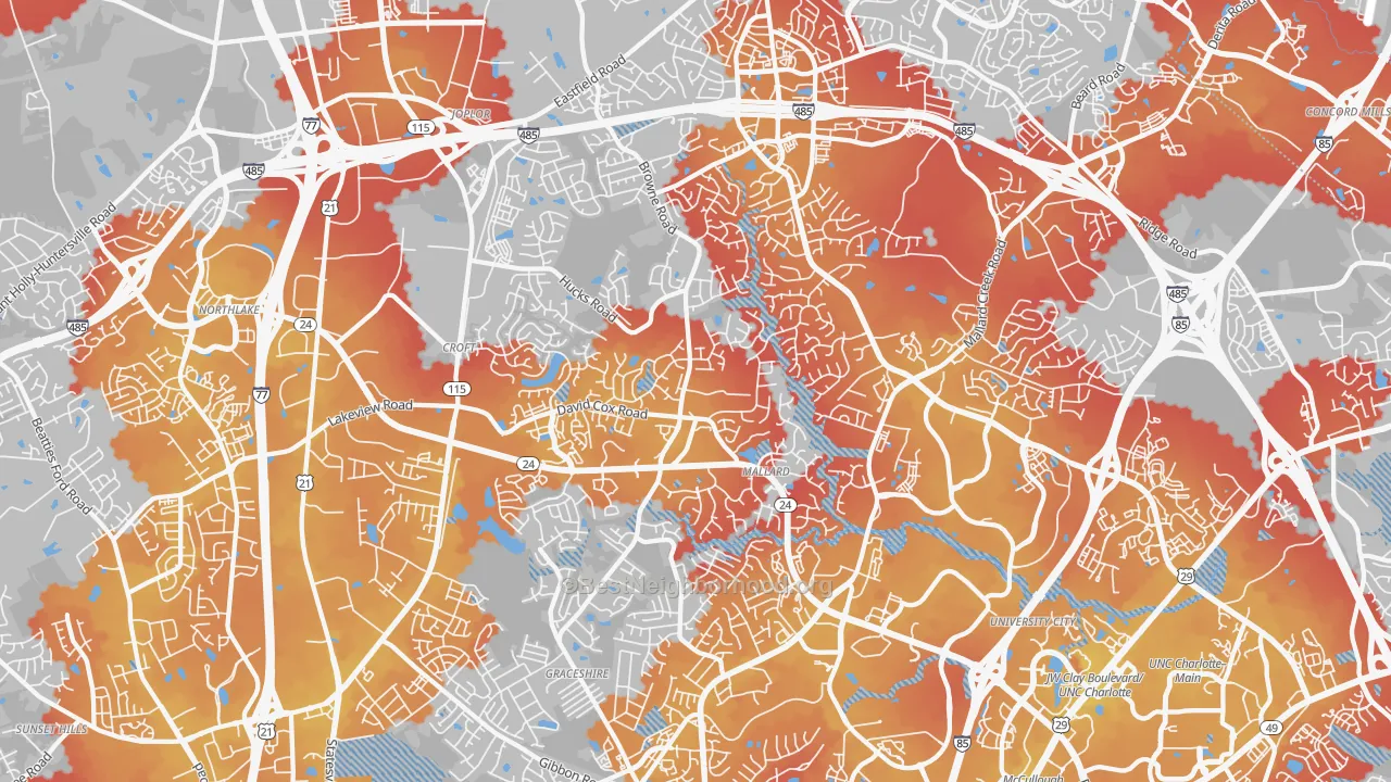 Transit Grade map of 28269, NC