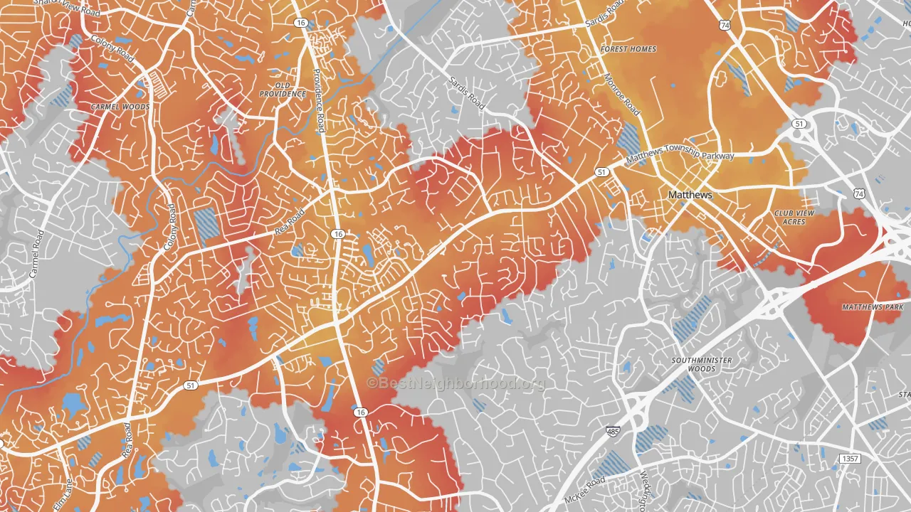 Transit Grade map of 28270, NC