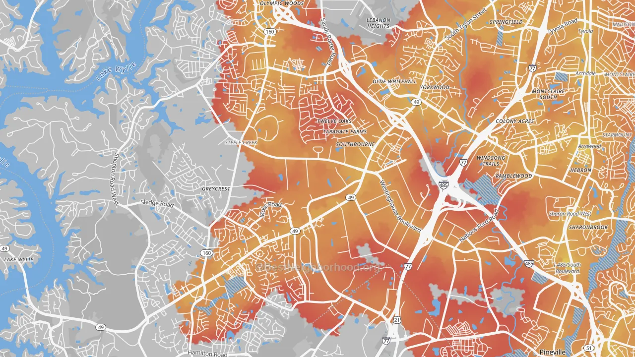Transit Grade map of 28273, NC