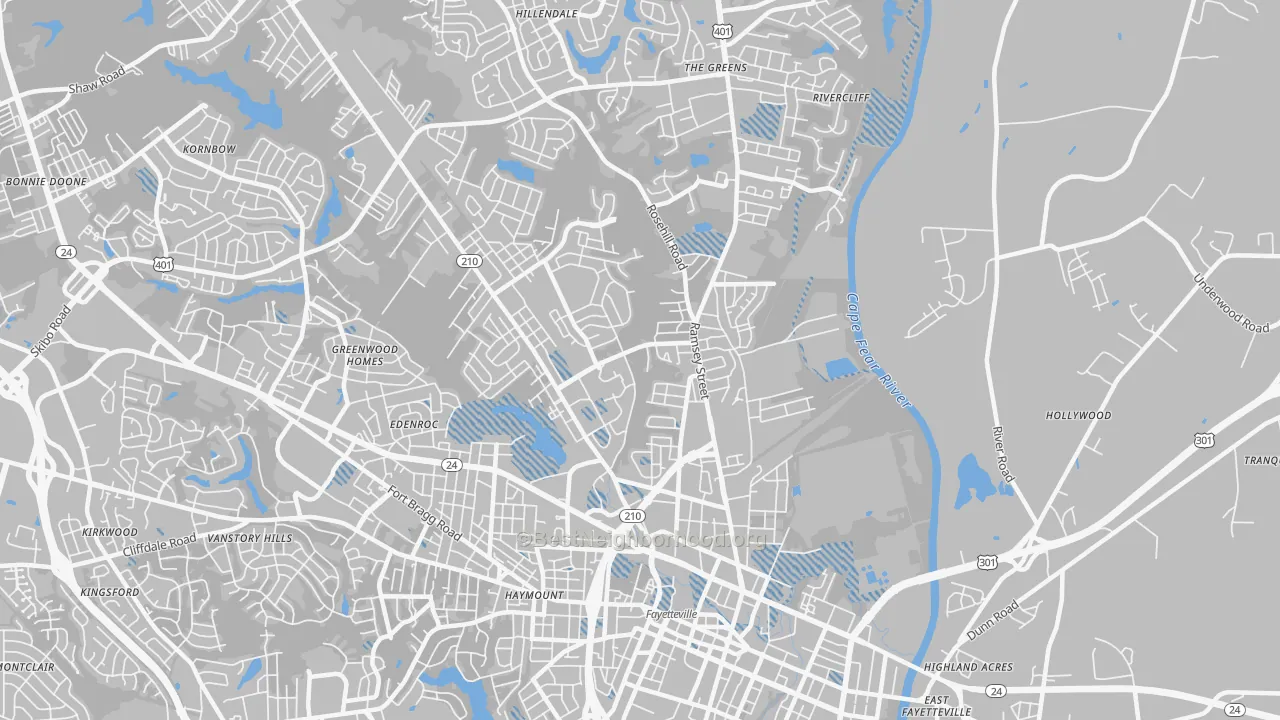 Transit Grade map of 28301, NC