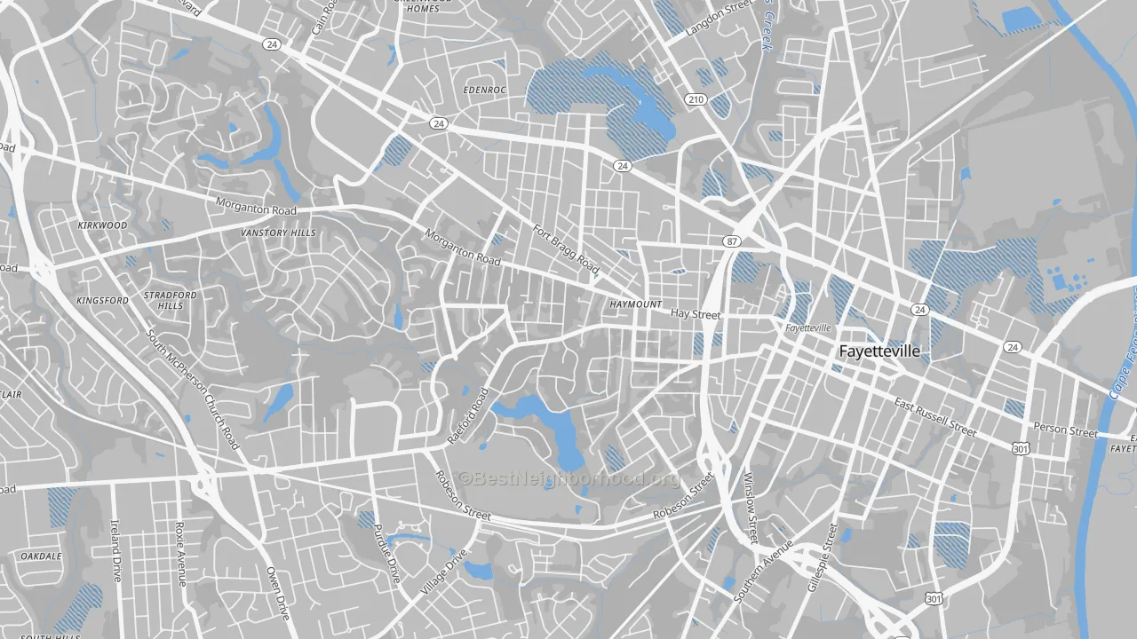 Transit Grade map of 28305, NC