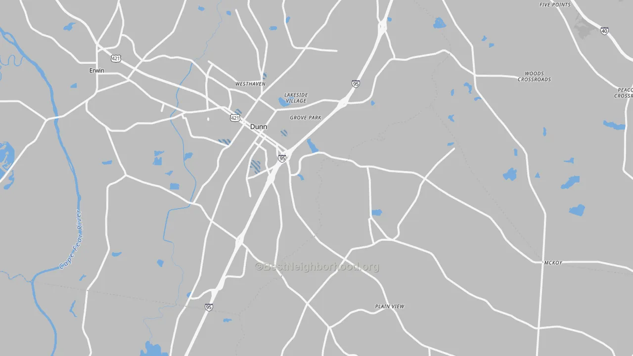 Transit Grade map of 28334, NC