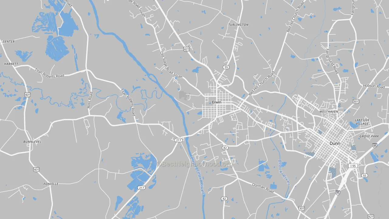 Transit Grade map of 28339, NC