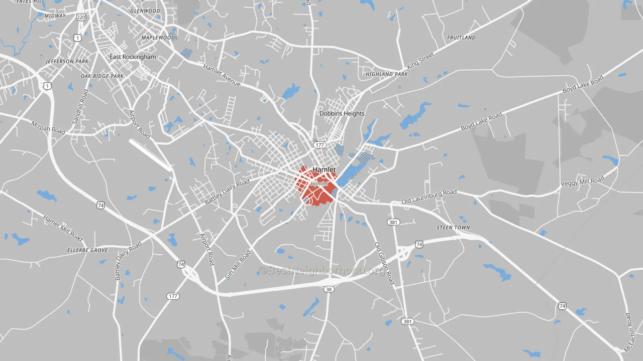 Transit Grade map of 28345, NC