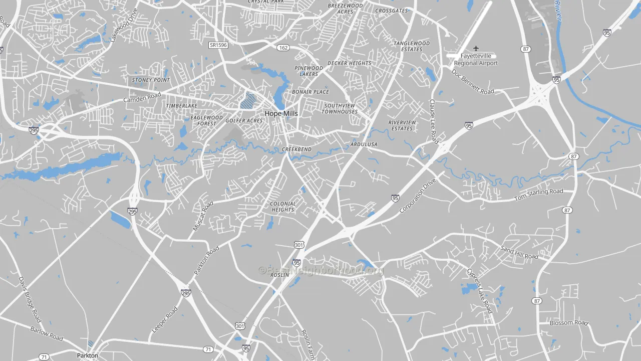 Transit Grade map of 28348, NC