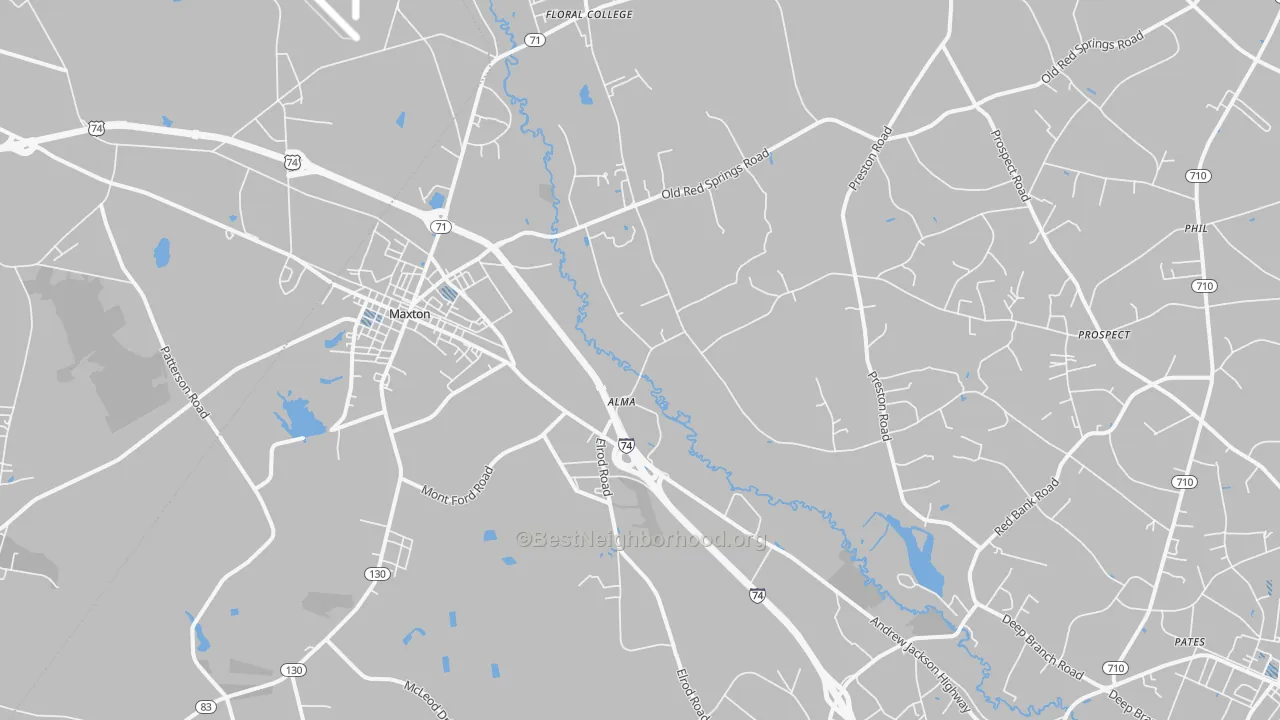 Transit Grade map of 28364, NC