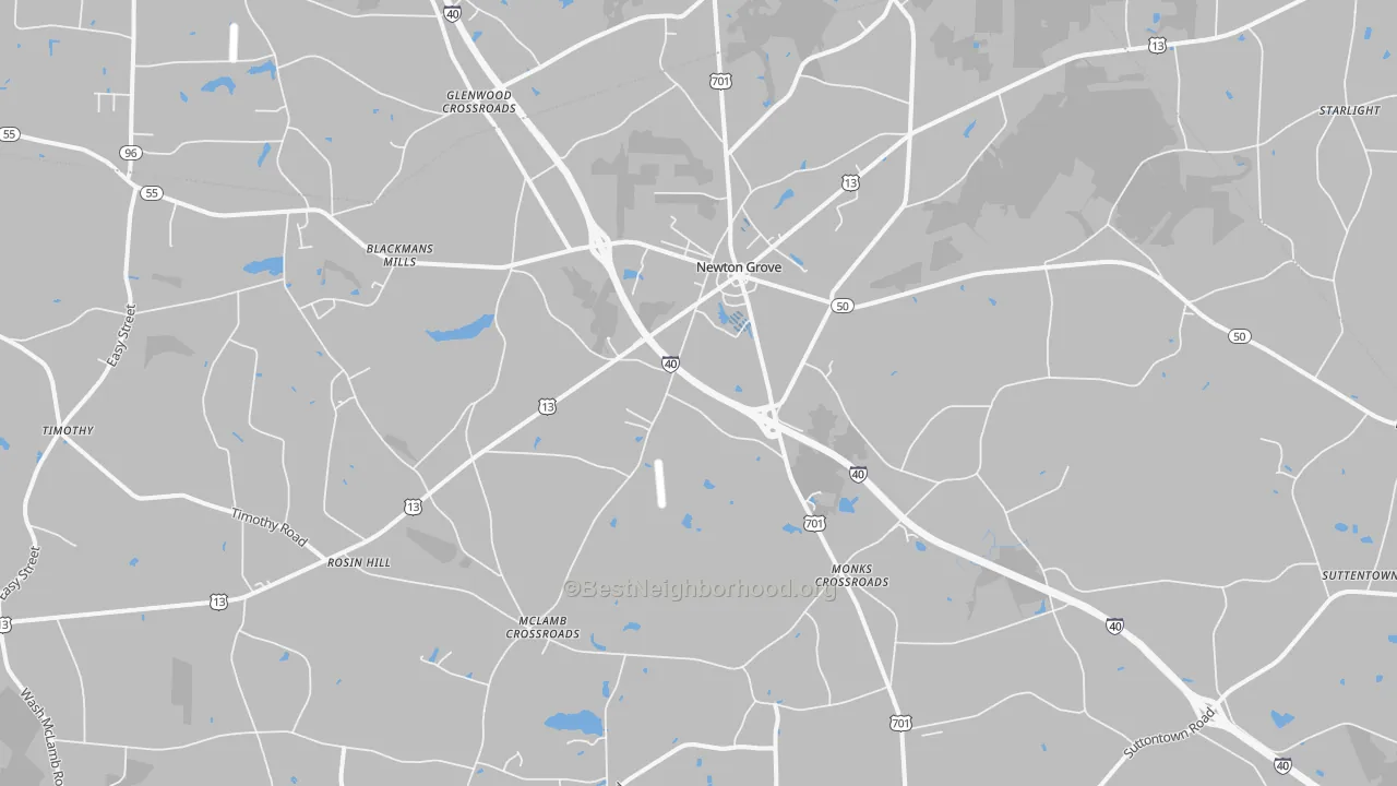 Transit Grade map of 28366, NC
