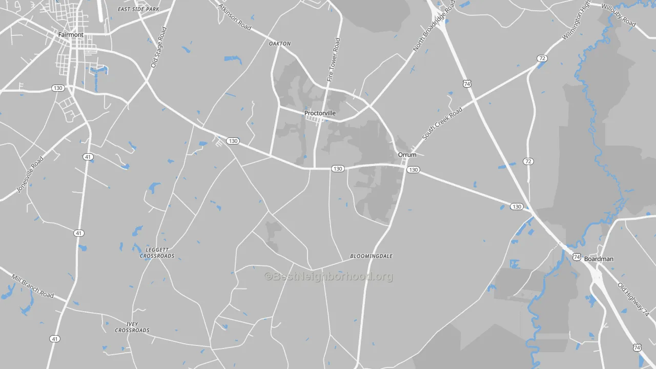 Transit Grade map of 28369, NC