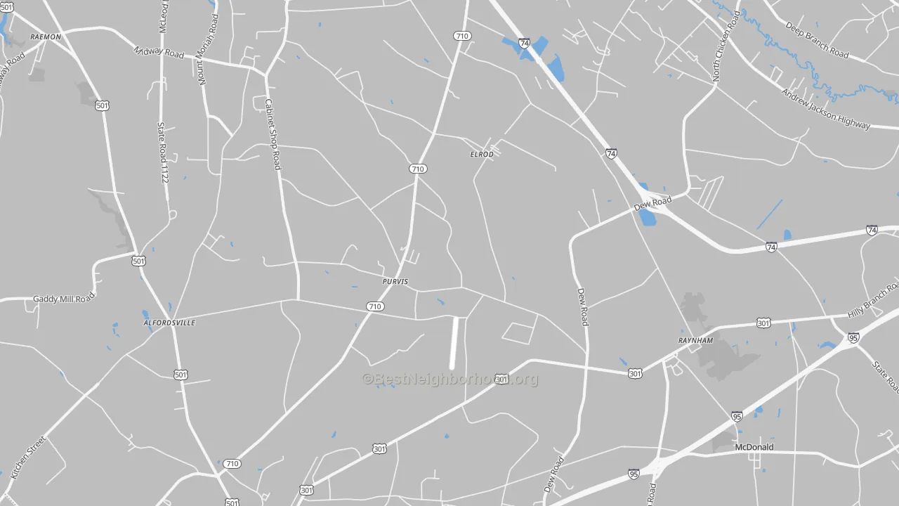 Transit Grade map of 28383, NC