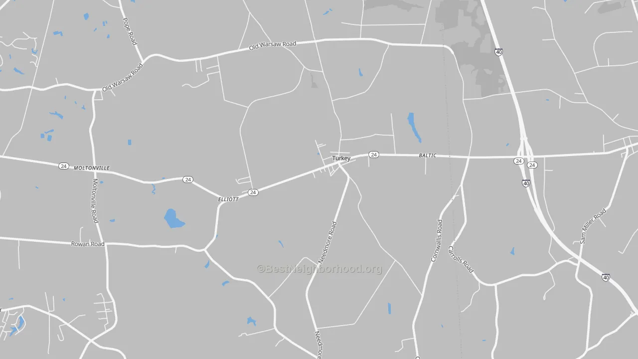 Transit Grade map of 28393, NC
