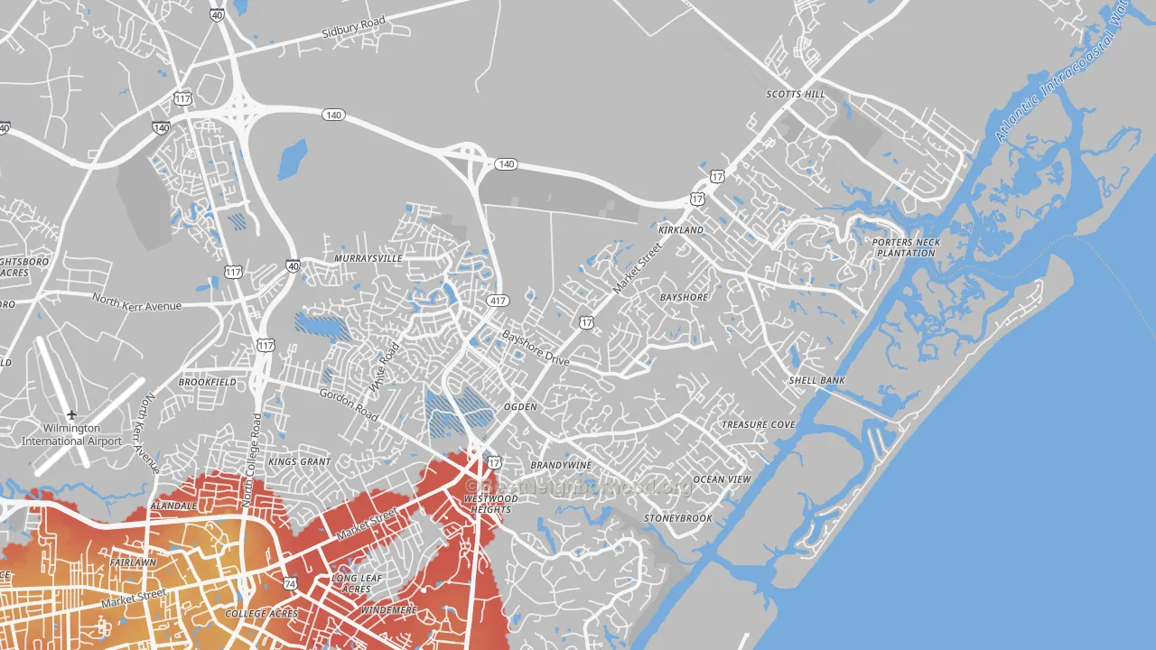 Transit Grade map of 28411, NC